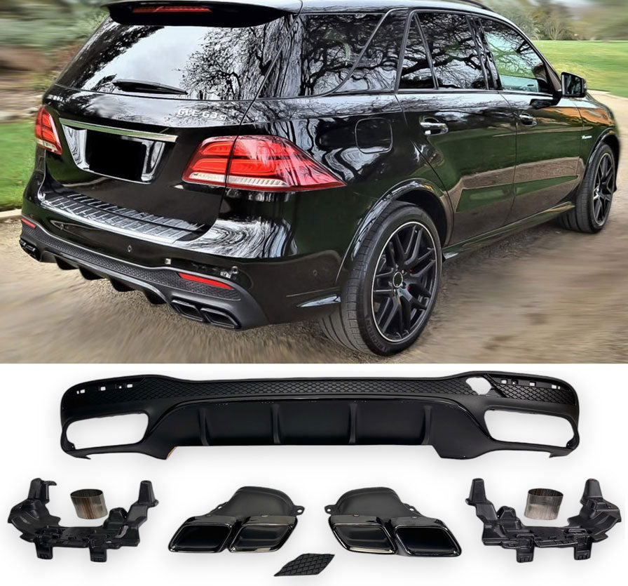Diffuseur + Embouts d'échappement (Noir) pour Mercedes W166 Gle | 2015-2019