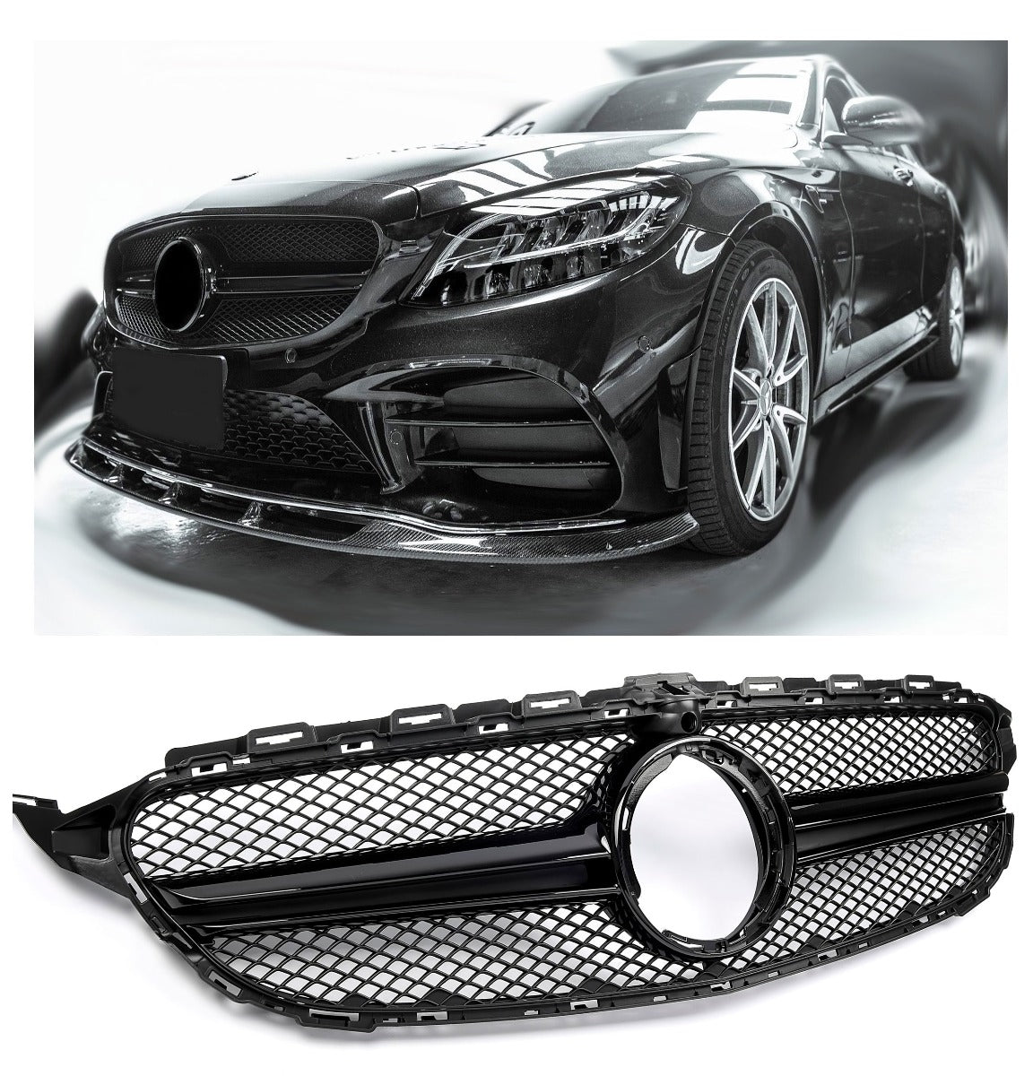 Calandre pour Mercedes W205 avec 360° | 2018-2021
