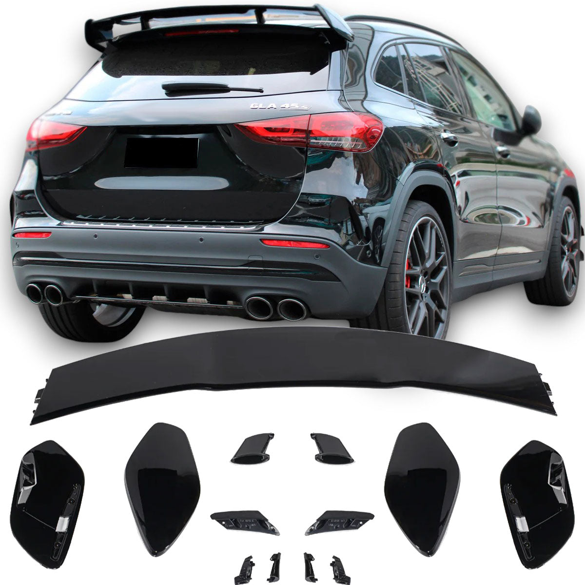 Spoiler Becquet de toit Aileron arrière Noir pour Mercedes H247 Gla | 2020-2026