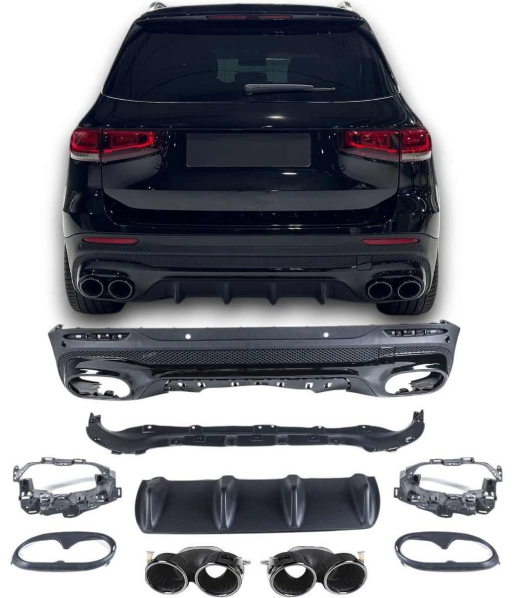 Diffuseur + Embouts d'échappement Noir pour Mercedes X247 Glb | 2019-2026