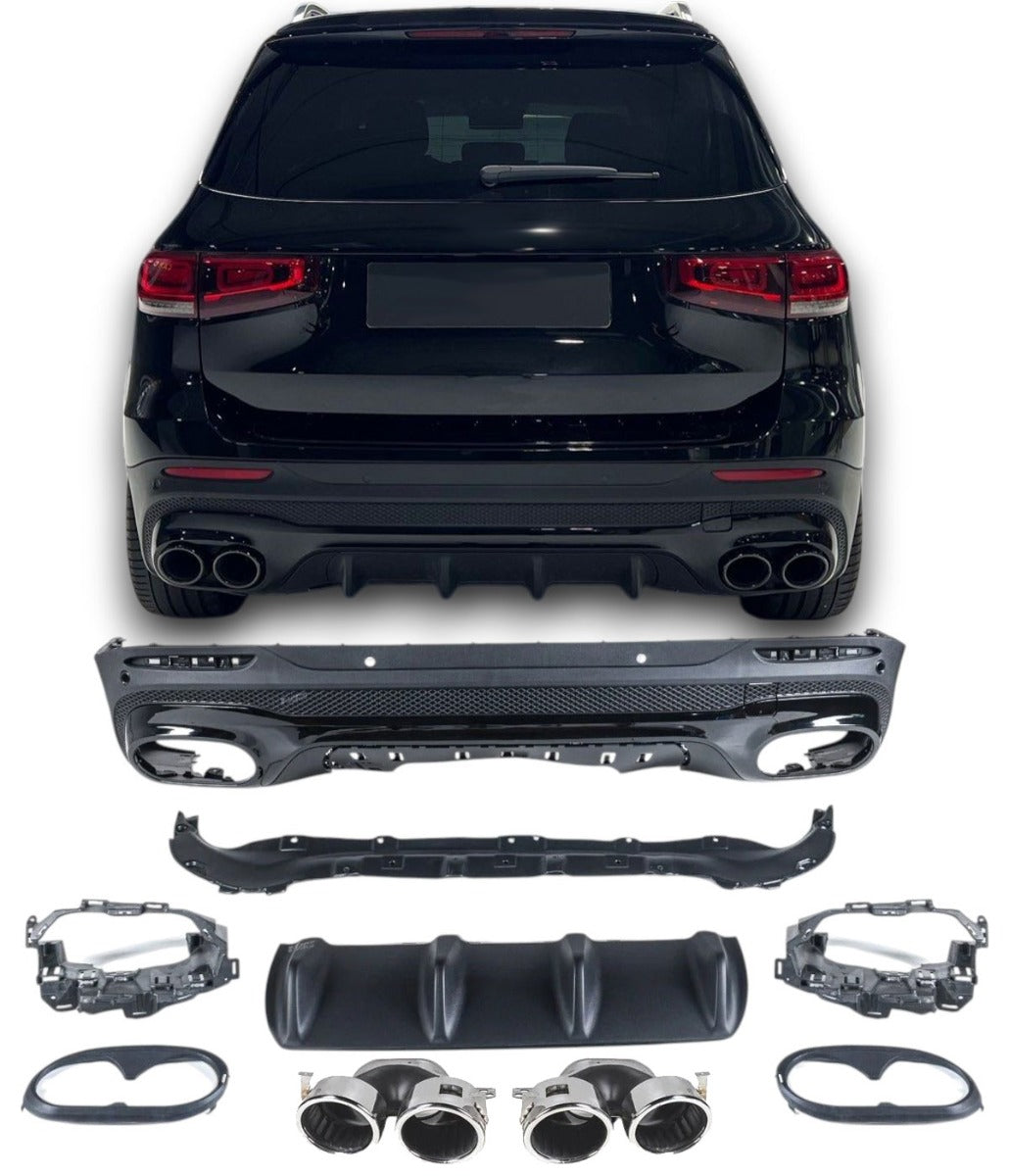Diffuseur + Embouts d'échappement Chrome pour Mercedes X247 Glb | 2019-2026