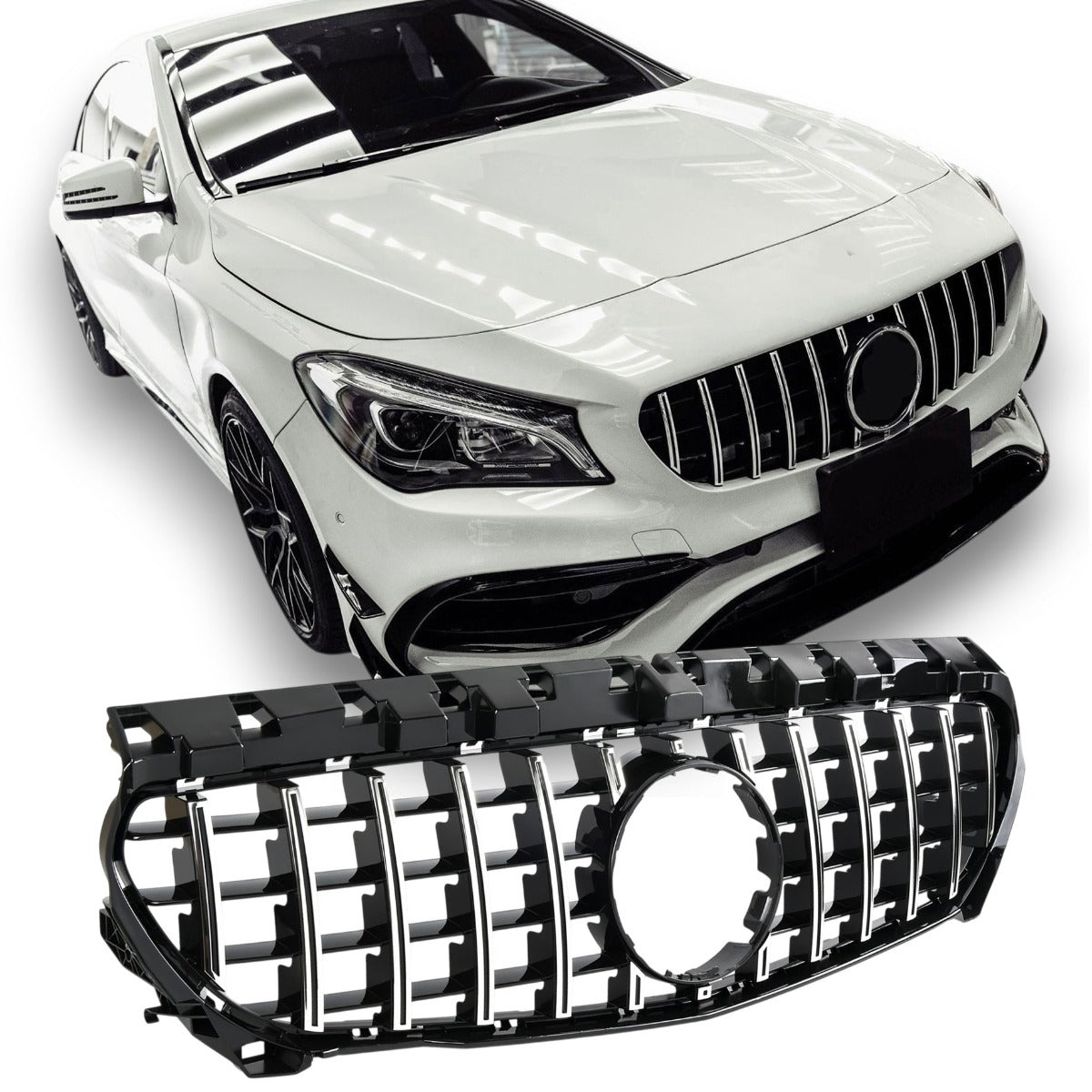 Calandre pour Mercedes C117 CLA Chrome + Noir | 2013-2019