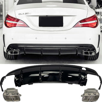compare product Diffuseur + Embouts d'échappement Chrome pour Mercedes CLA C117 X117 | 2013-2019 Look 45 AMG