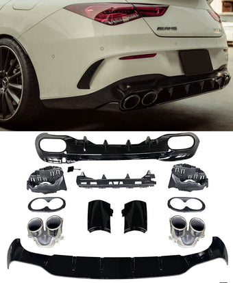 compare product Diffuseur + Embouts d'échappement Chrome pour Mercedes CLA W118 C118 | 2019-2023