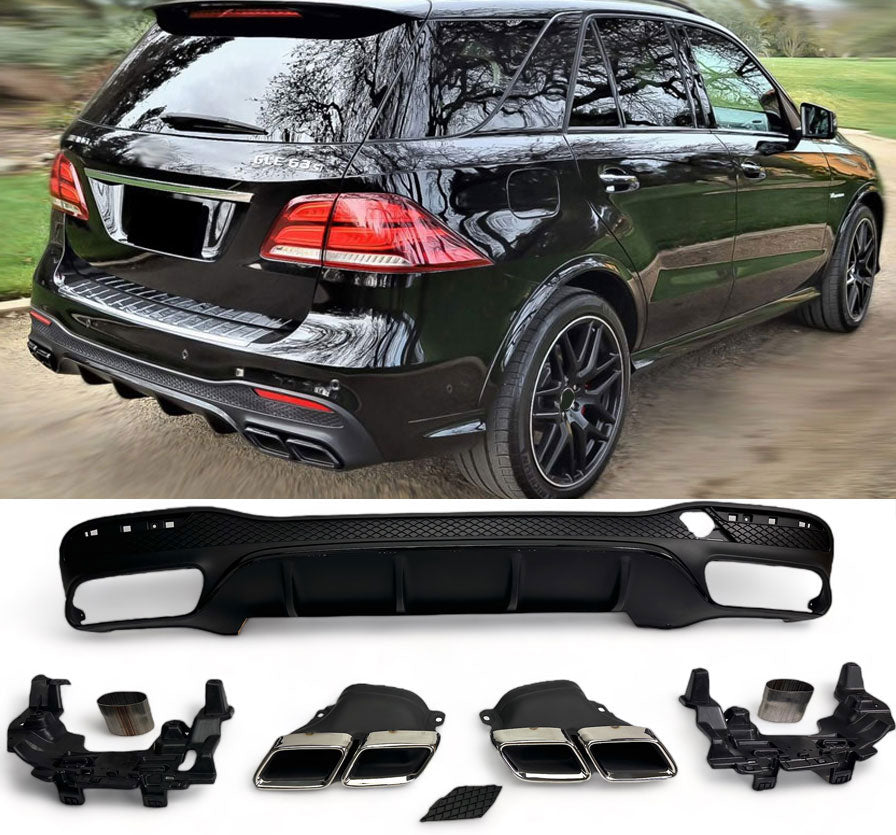 Diffuseur + Embouts d'échappement (Chrome) pour Mercedes W166 Gle | 2015-2019