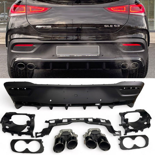 Diffuseur + Embouts d'échappement (Noir) pour Mercedes C167 GLE Coupé | 2019-2023