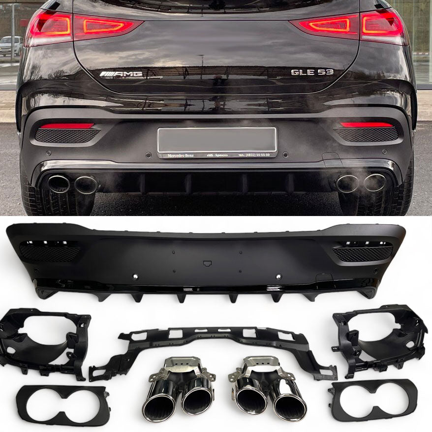 Diffuseur + Embouts d'échappement (Chrome) pour Mercedes C167 GLE Coupé | 2019-2023