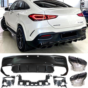 compare product Diffuseur + Embouts d'échappement Noir pour Mercedes GLE C167 Coupé | 2019-2023 Look GLE 63 AMG