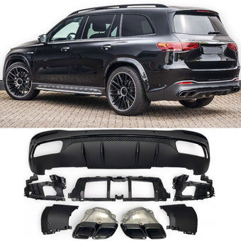 compare product Diffuseur + Embouts d'échappement (Noir) pour Mercedes GLS X167 | 2019-2026 Look GLS 63 AMG