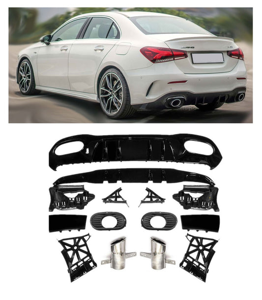 Diffuseur + Embouts d'échappement Chrome pour Mercedes V177 Berline | 2018-2026