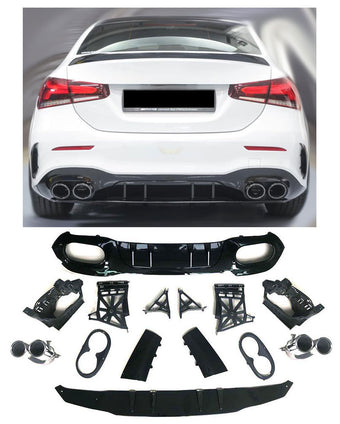 compare product Diffuseur + Embouts d'échappement Chrome pour Mercedes Classe A V177 Berline | 2018-2026