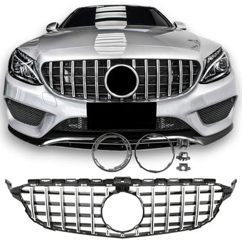 compare product Calandre noir et chrome Panamericana GT pour Mercedes Classe C W205 | 2014-2021