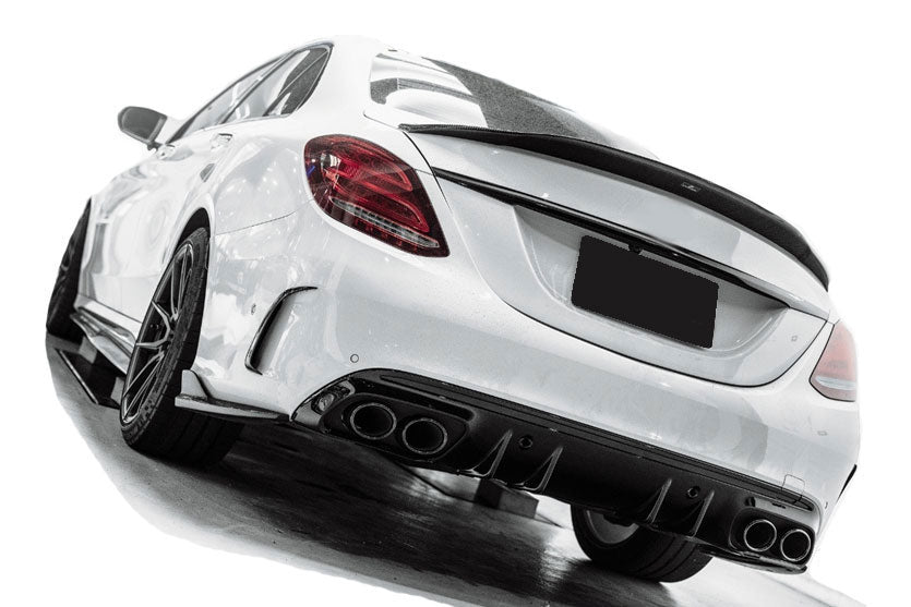 Diffuseur + Embouts d'échappement (Noir) pour Mercedes W205 S205 | 2014-2021