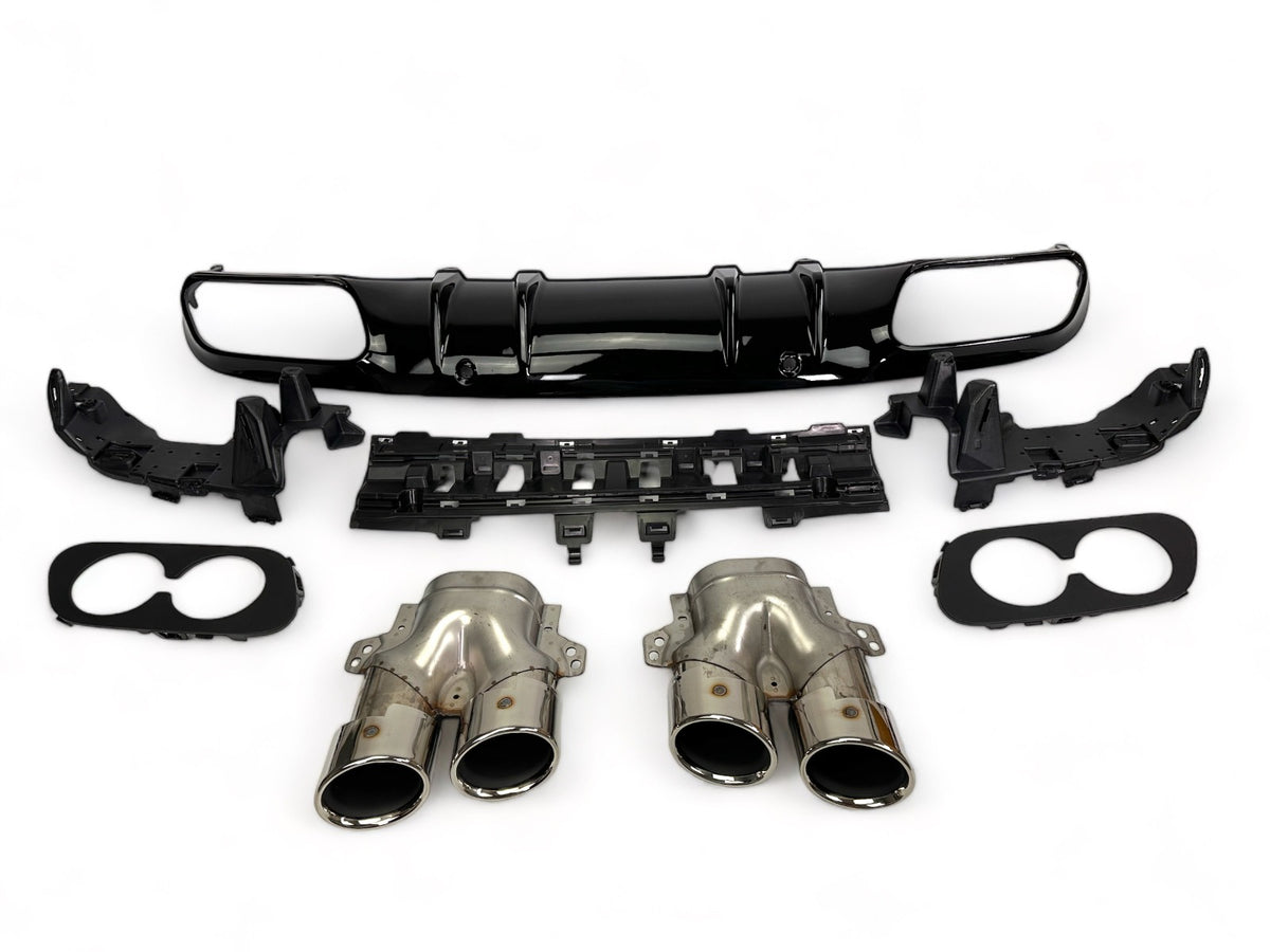 Diffuseur + Embouts d'échappement (Chrome) pour Mercedes C205 A205 | 2014-2021