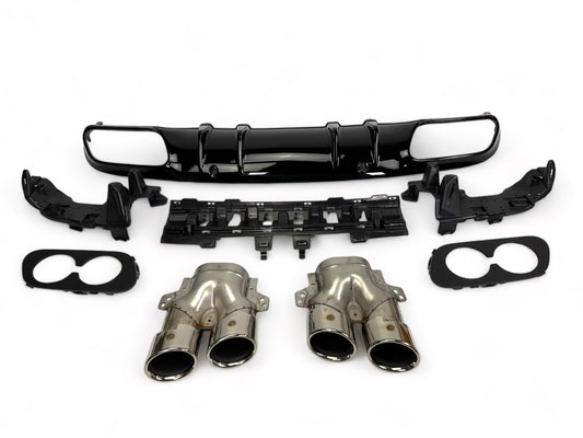 Diffuseur + Embouts d'échappement (Chrome) pour Mercedes C205 A205 | 2014-2021
