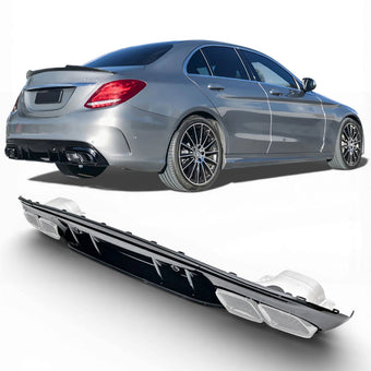 compare product Diffuseur + Embouts d'échappement Chrome pour Mercedes Classe C W205 S205 | 2014-2021