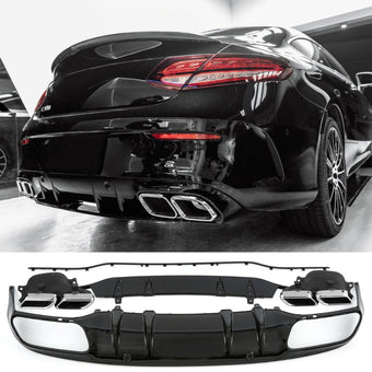 compare product Diffuseur + Embouts d'échappement Chrome pour Mercedes Classe C A205 C205 | 2014-2021