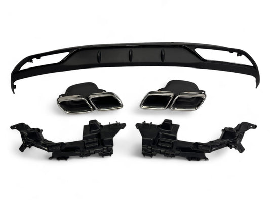 Diffuseur + Embouts d'échappement Chrome pour Mercedes W205 Version standard | 2014-2021