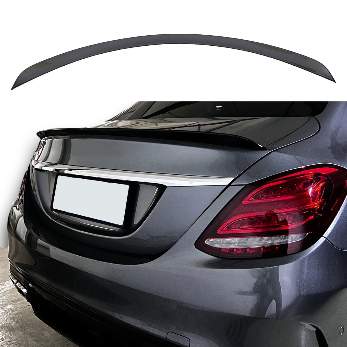 Becquet arrière Noir glans pour Mercedes W205 Classe C | 2014-2021