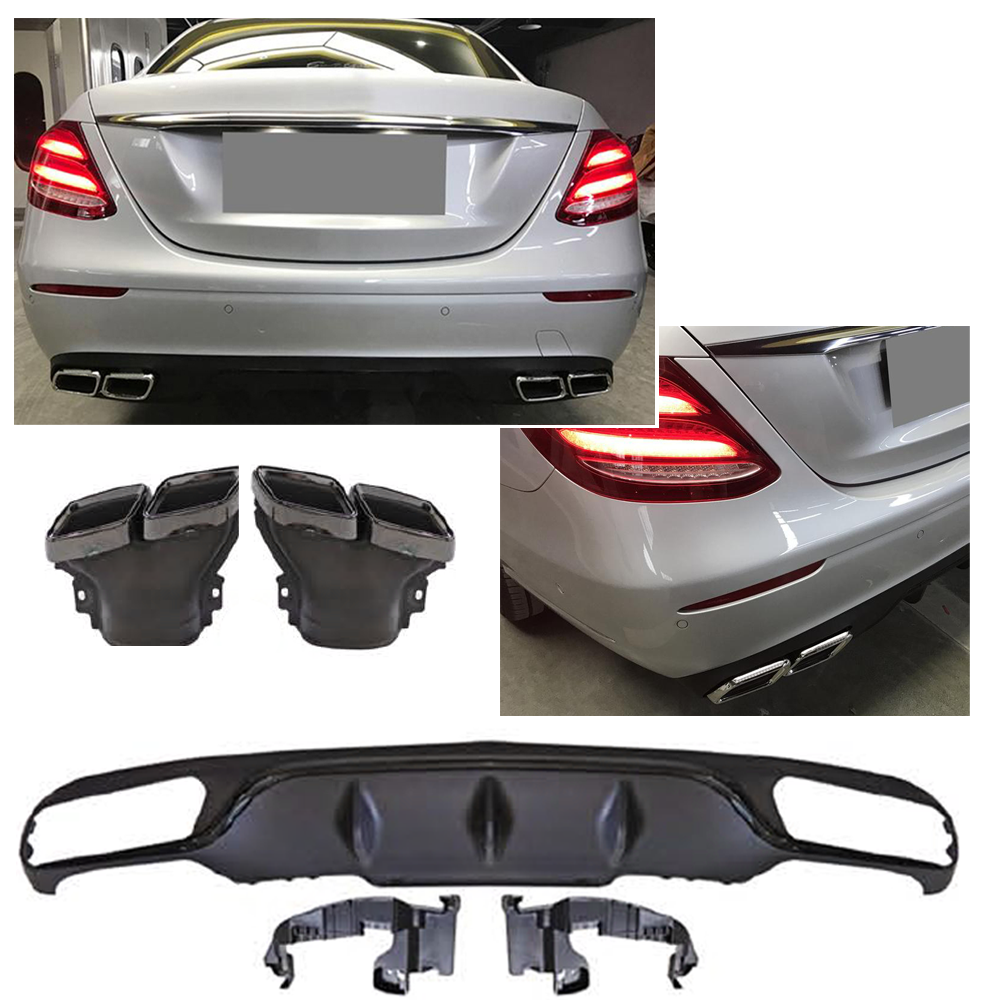 Diffuseur + Embouts d'échappement (Noir) pour Mercedes E-kl. W213 | 2017-2020