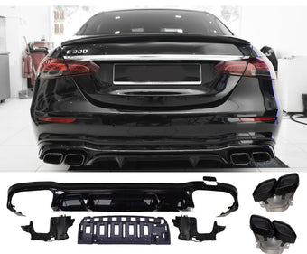 compare product Diffuseur + Embouts d'échappement Noir pour Mercedes Classe E W213 | 2020-2023