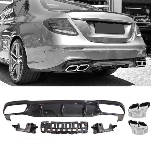 Diffuseur + Embouts d'échappement (Chrome) pour Mercedes E-kl. W213 Phase 1 | 2017-2020
