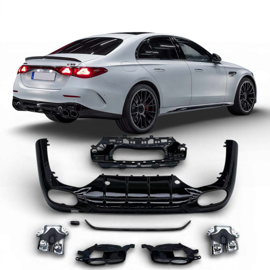 Diffuseur + Embouts d'échappement (Chrome) pour Mercedes Classe E W214 | 2023-2026
