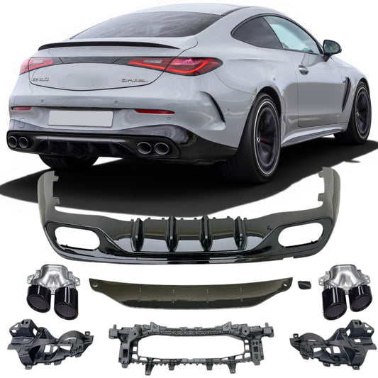 Diffuseur + Embouts d'échappement (Noir) pour Mercedes CLE AMG | 2023-2026