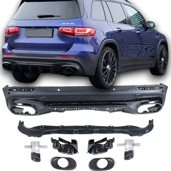 compare product Diffuseur + Embouts d'échappement Noir pour Mercedes GLB X247 | 2019-2026 Look GLB 35 AMG