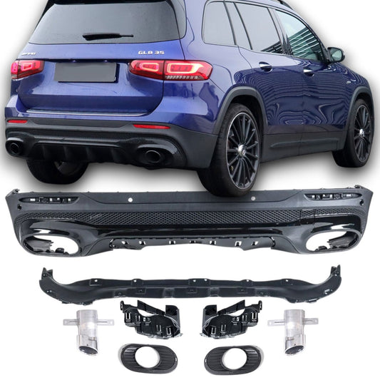 Diffuseur + Embouts d'échappement Chrome pour Mercedes X247 Glb | 2019-2026