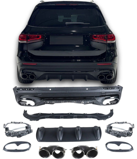 Diffuseur + Embouts d'échappement Noir pour Mercedes X247 Glb | 2019-2026