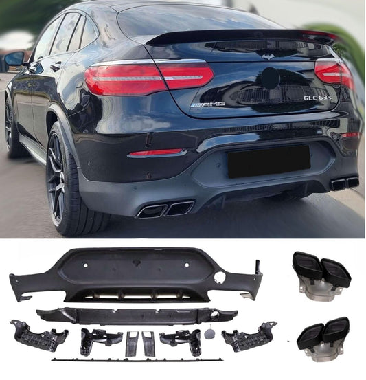 Diffuseur + Embouts d'échappement (Noir) pour Mercedes C253 GLC Coupé | 2016-2022