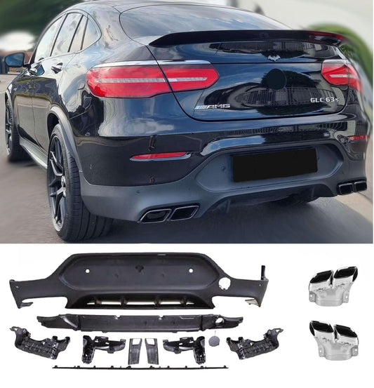 Diffuseur + Embouts d'échappement (Chrome) pour Mercedes C253 GLC Coupé | 2016-2022