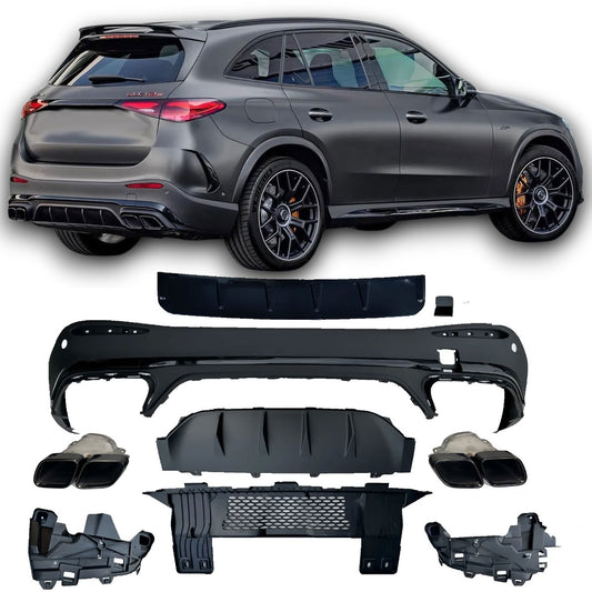 Diffuseur + Embouts d'échappement (Noir) pour Mercedes X254 Glc | 2022-2026