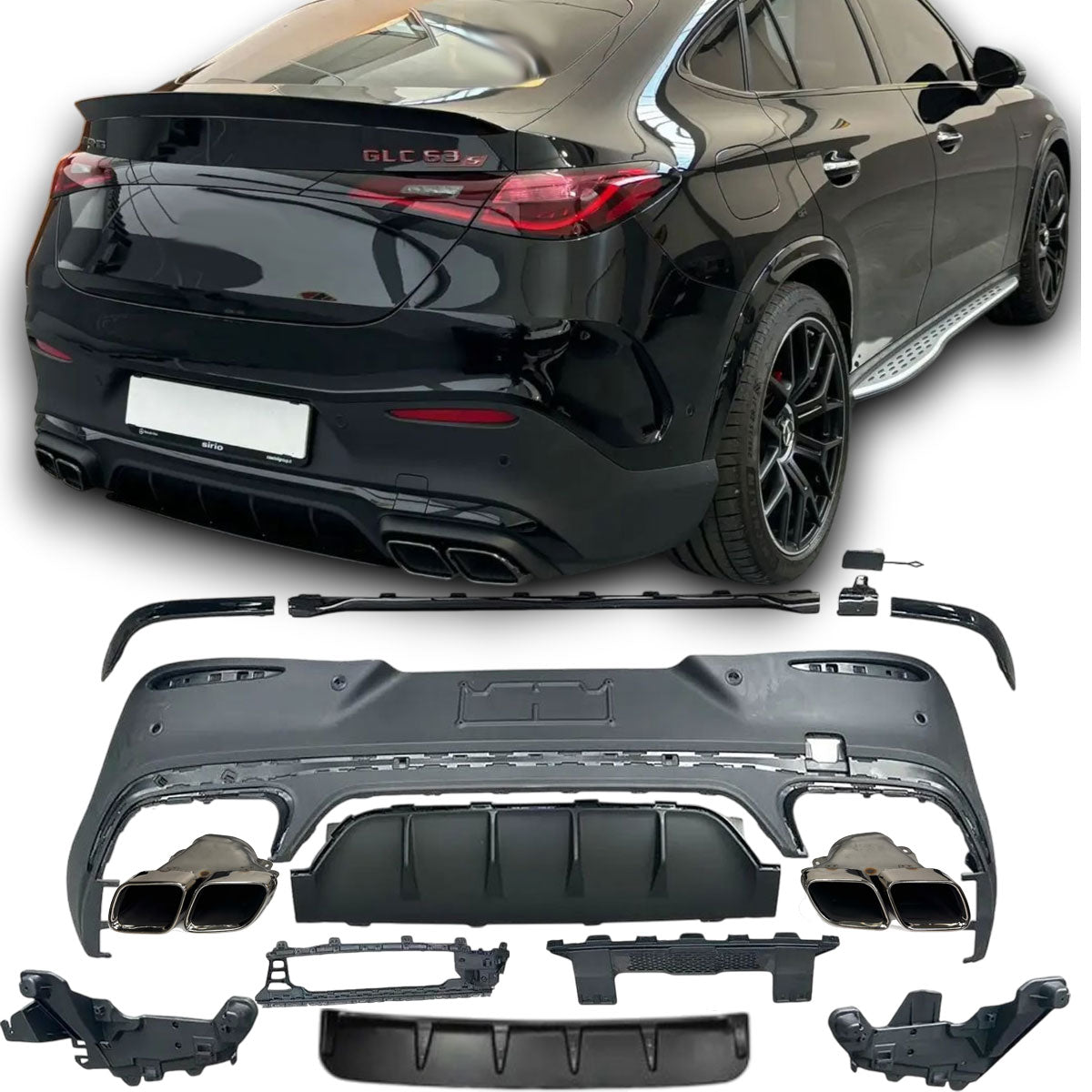 Diffuseur + Embouts d'échappement (Chrome) pour Mercedes C254 Glc Coupé | 2022-2026