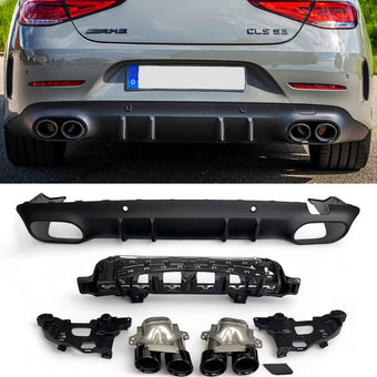 compare product Diffuseur + Embouts d'échappement Noir pour Mercedes CLS X257 C257 | 2018-2023 Look CLS 53 AMG
