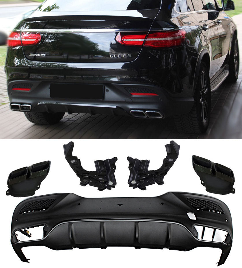 Diffuseur + Embouts d'échappement (Noir) pour Mercedes C292 GLE Coupé | 2015-2019