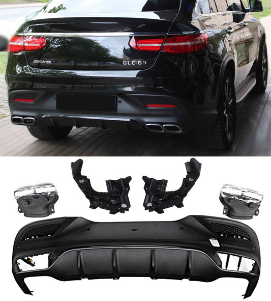 Diffuseur + Embouts d'échappement (Chrome) pour Mercedes C292 GLE Coupé | 2015-2019