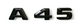 Logo Mercedes A45 Noir Brillant