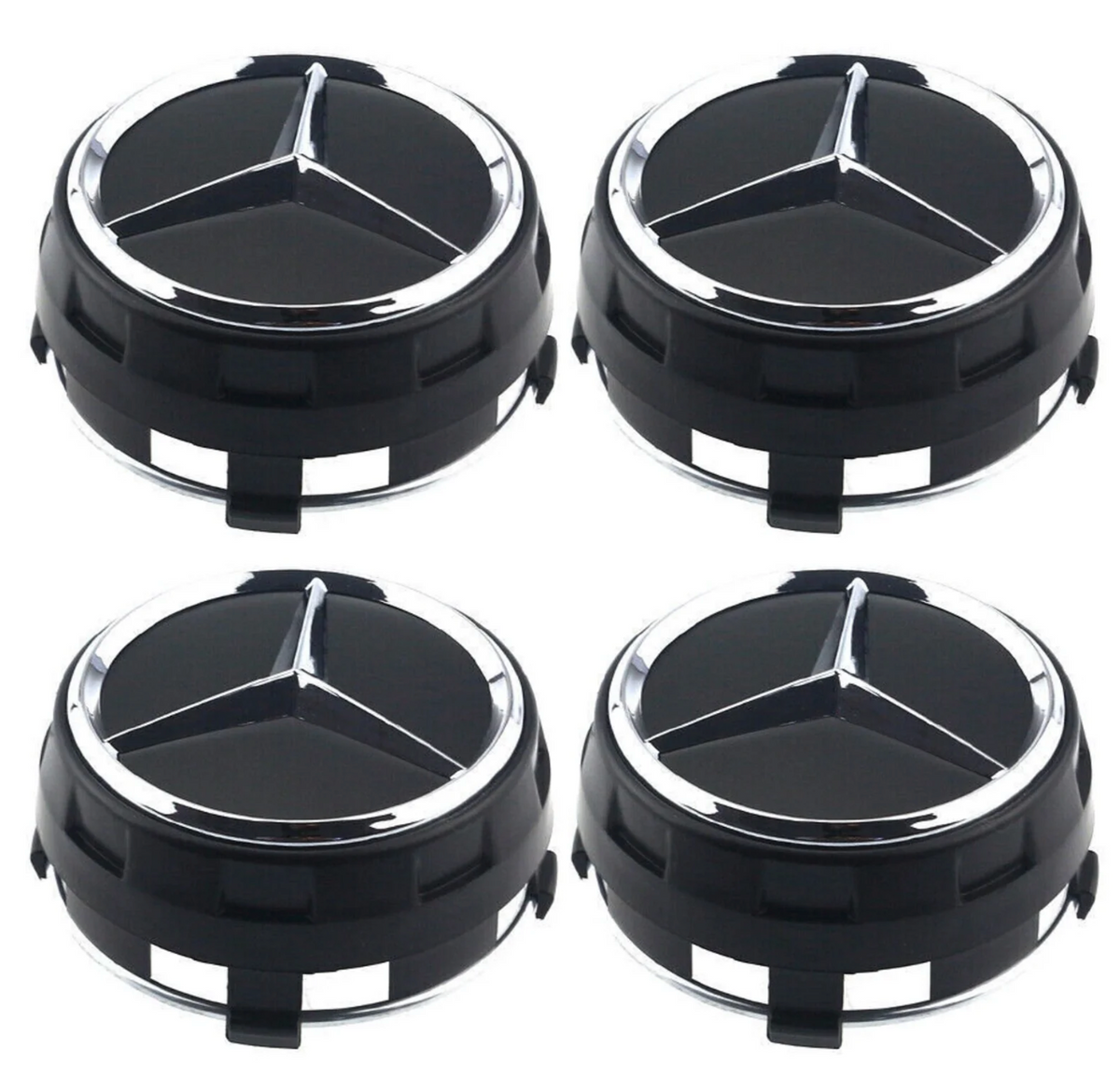 Lots de 4 centres de Roues Mercedes Noir ou Rouge