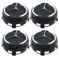 Lots de 4 centres de Roues Mercedes Noir ou Rouge