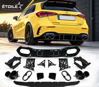 compare product Diffuseur + Embouts d'échappement Noir pour Mercedes Classe A W177 | 2018-2026